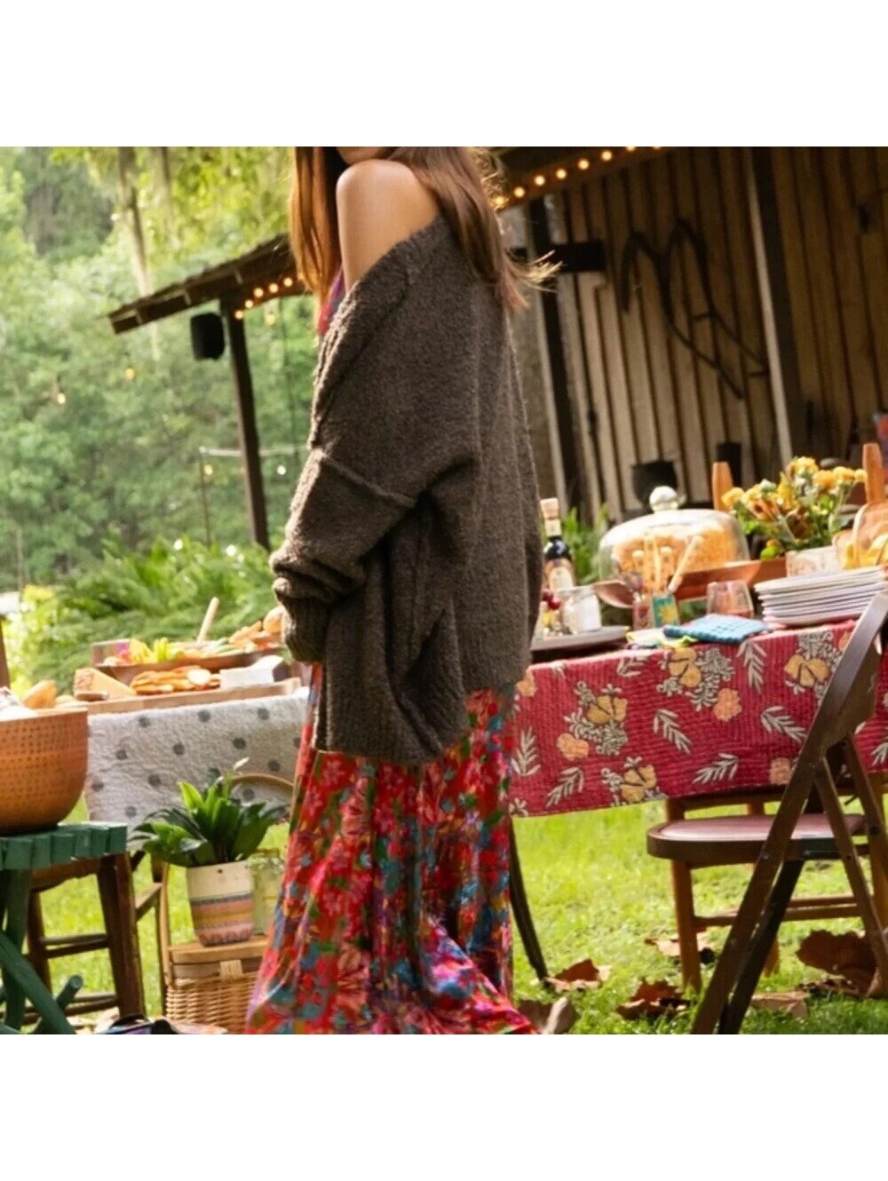 Natural Life EUC Women's Like A Hug Brown Oversized Boucle Cardigan Sweater L/XL